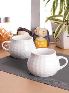 Clay Craft Basic Bowl Soup Cup Hammered 2 Piece Plain White