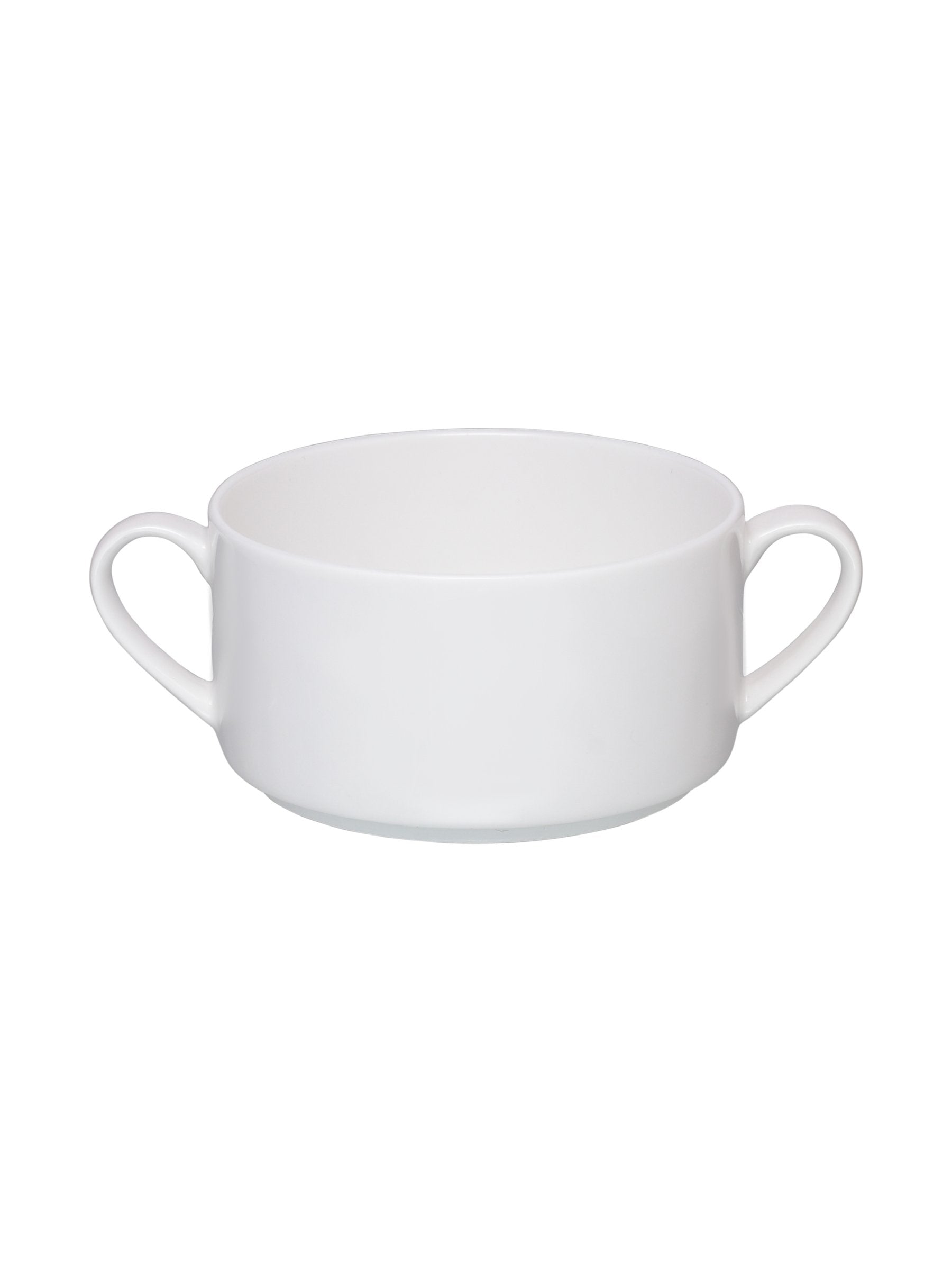 Clay Craft Basic Stacko Soupbowl with Handle 4 Piece Plain White
