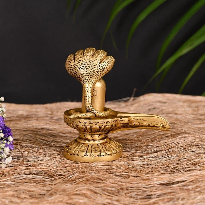 Brass Shivling/Shivlingam Idol (4.5 Inch)