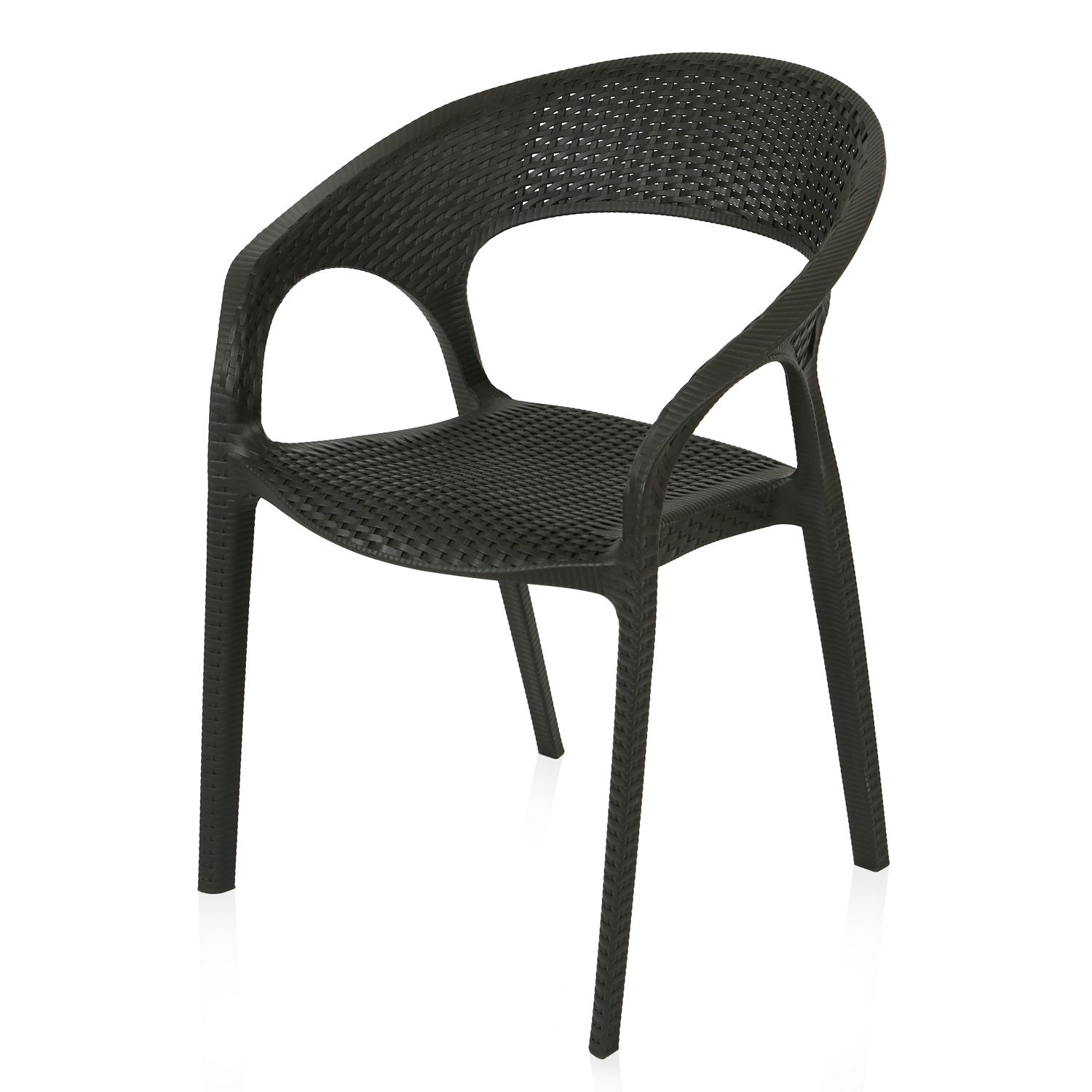 Nilkamal Club Plastic Arm Chair (Charcoal Grey)