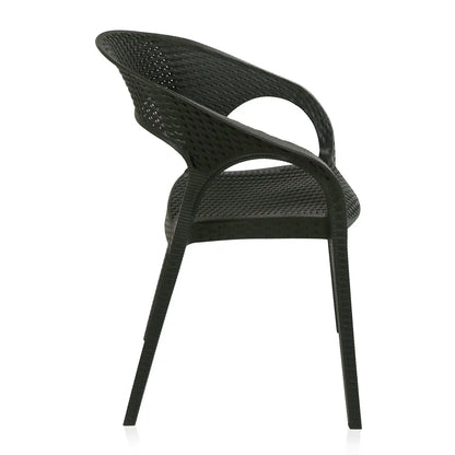Nilkamal Club Plastic Arm Chair (Charcoal Grey)
