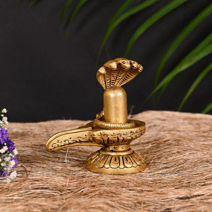 Brass Shivling/Shivlingam Idol (4.5 Inch)