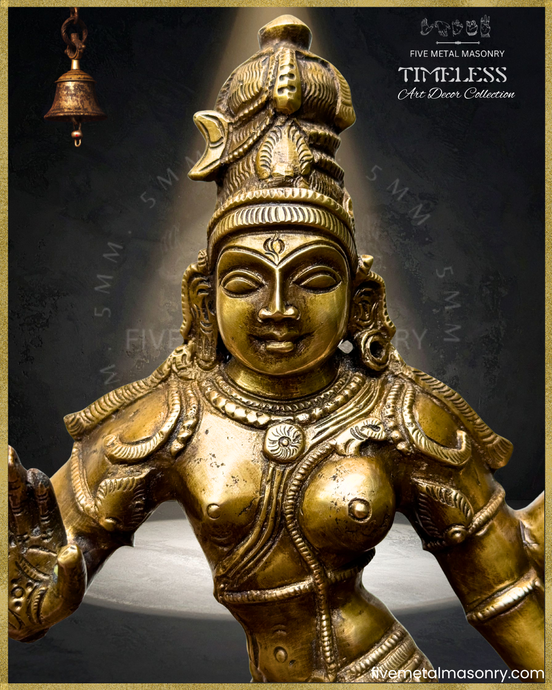 Ardhanarisvara | Shiva-Parvati composite Panchaloha Bronze Icon - 13"- Timeless Collection