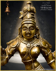 Ardhanarisvara | Shiva-Parvati composite Panchaloha Bronze Icon - 13"- Timeless Collection