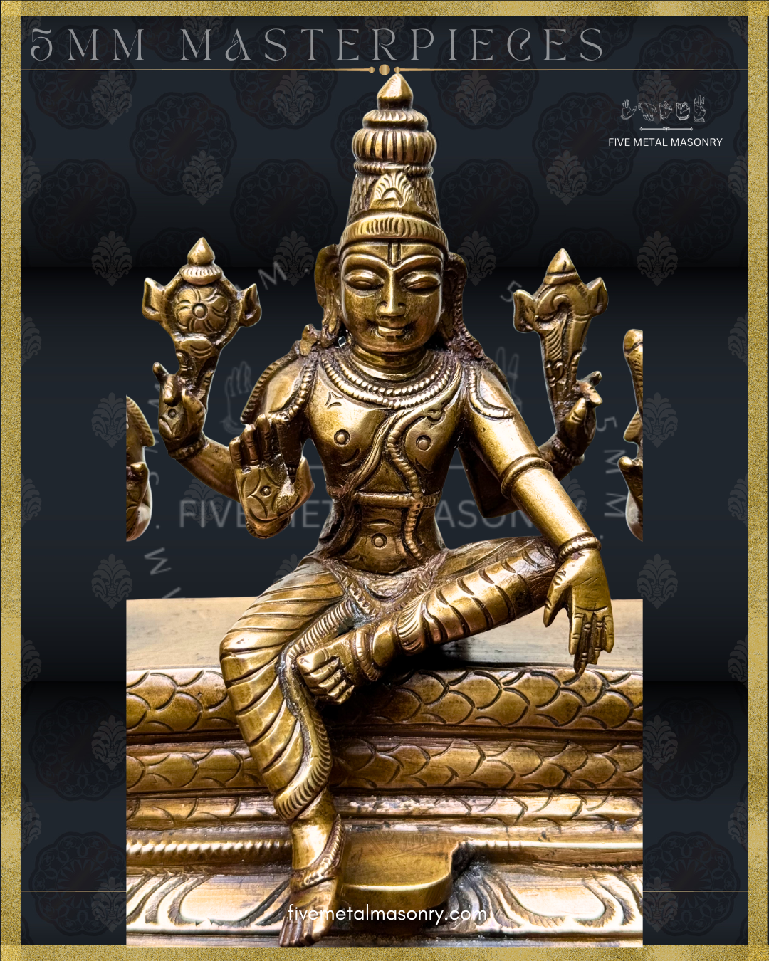 Vaikunta Narayana Panchaloha Bronze Icon Set - 7"-  Masterpieces Collection
