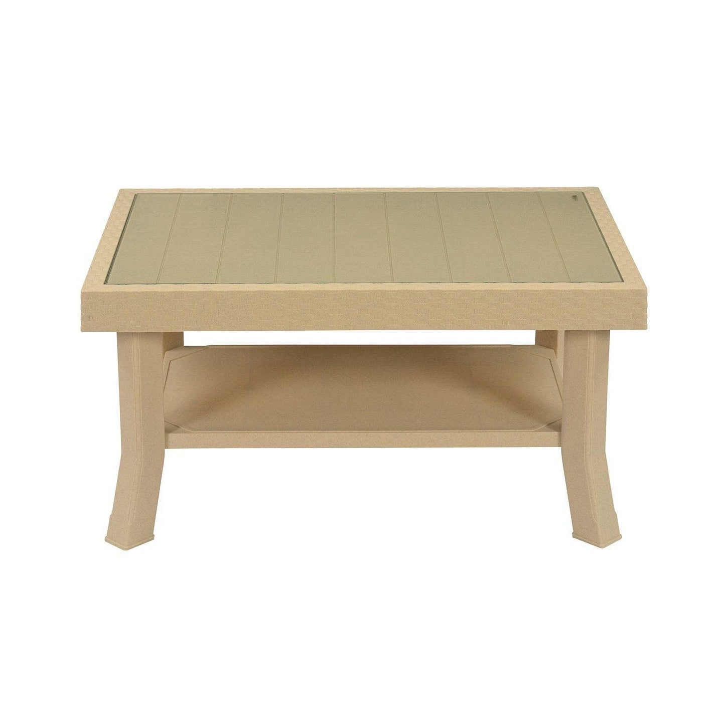 Nilkamal Center Table 1 Cane & Glass