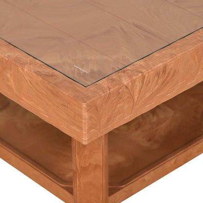 Nilkamal Center Table 1 Cane & Glass