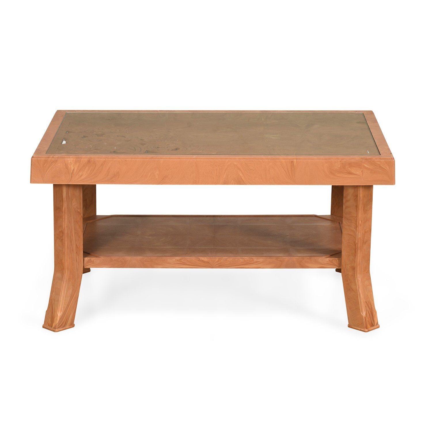 Nilkamal Center Table 2 Carv & Glass (Pear Wood)