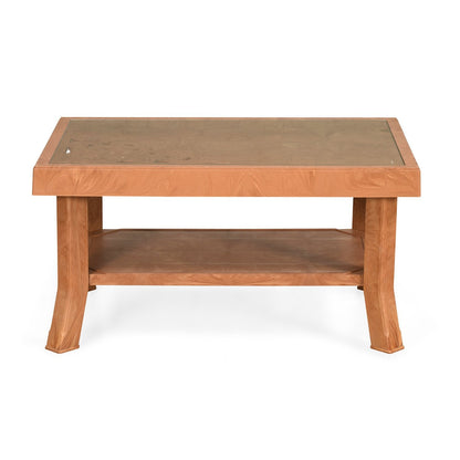 Nilkamal Center Table 2 Carv & Glass (Pear Wood)