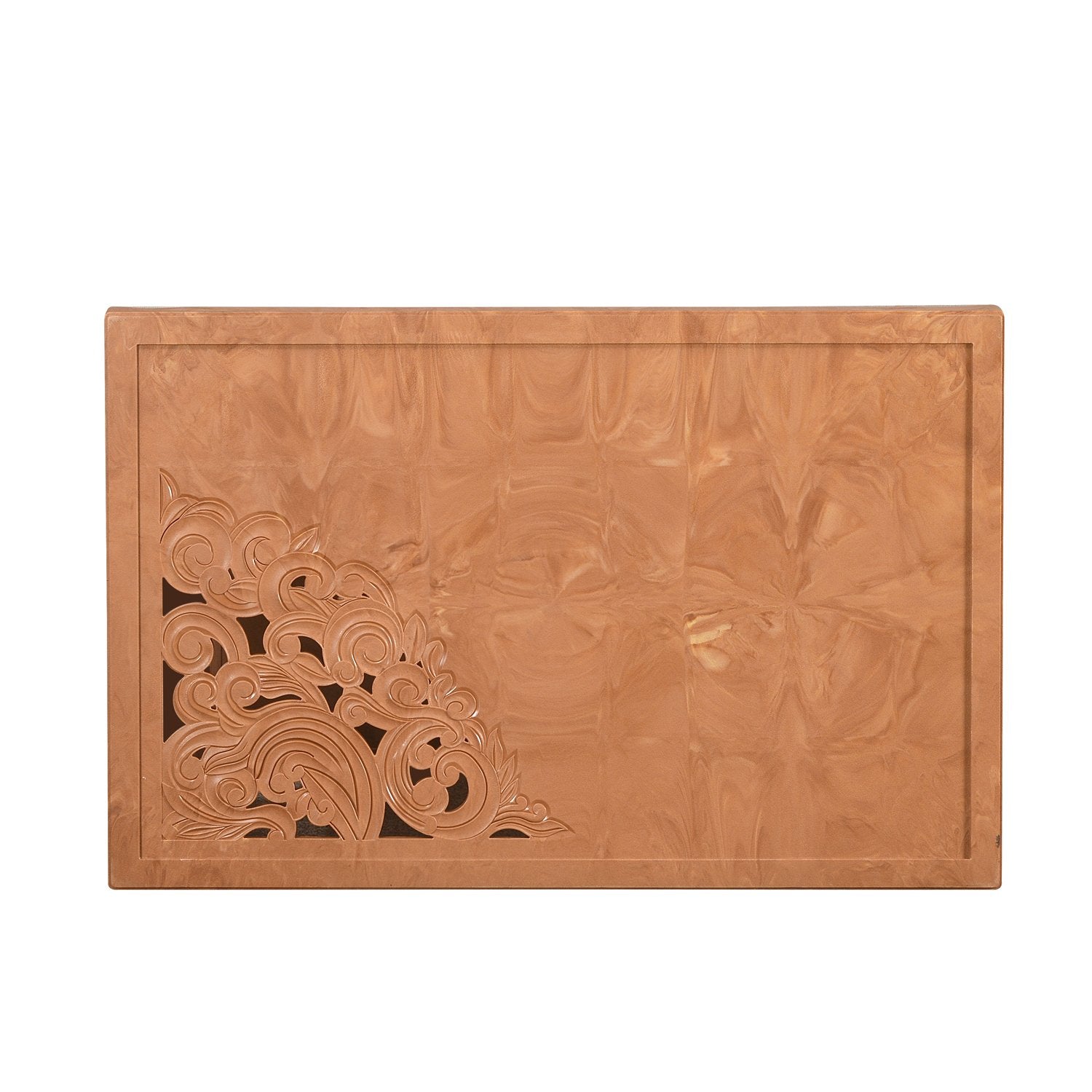 Nilkamal Center Table 2 Carv & Glass (Pear Wood)