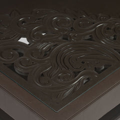 Nilkamal Center Table 2 Carv & Glass (Weather Brown)