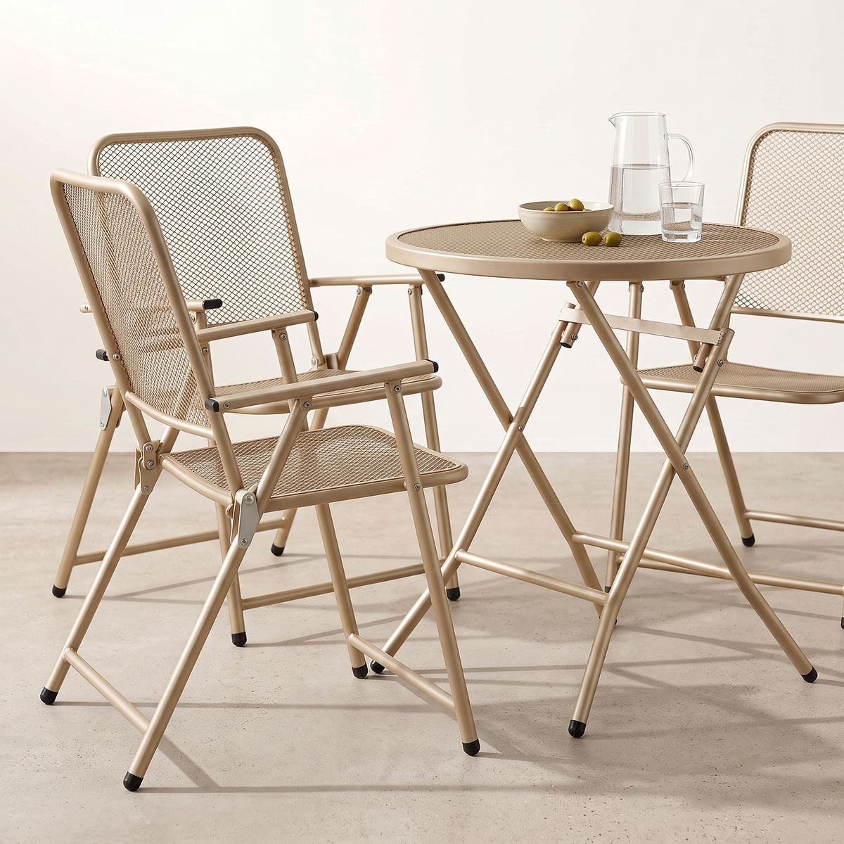 Corvids Foldable Round Metal Camping & Utility Table | 2 Year Warranty | 70 KG Capacity & Rust-Resistant Powder Coating | Portable Coffee & Bistro Table for Balcony, Garden, Patio & Indoor Use (Khaki)-7