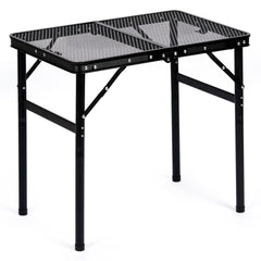 Corvids 2 Feet Foldable Camping Table with Metal Mesh Top | 2 Year Warranty | 50 KG Capacity | Portable & Height Adjustable Camping, Picnic & Utility Table for Outdoor, Balcony & Terrace (Black)-1