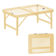 Corvids 2 Feet Foldable Camping Table with Metal Mesh Top | 2 Year Warranty | 50 KG Capacity | Portable & Height Adjustable Camping, Picnic & Utility Table for Outdoor, Balcony & Terrace (Khaki)-3