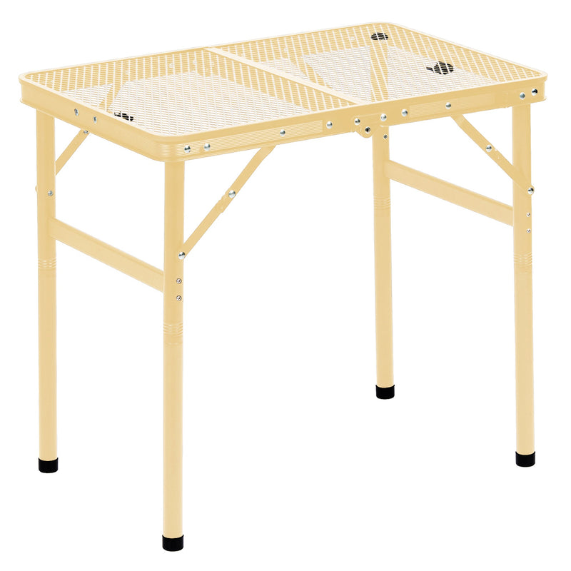 Corvids 2 Feet Foldable Camping Table with Metal Mesh Top | 2 Year Warranty | 50 KG Capacity | Portable & Height Adjustable Camping, Picnic & Utility Table for Outdoor, Balcony & Terrace (Khaki)-1