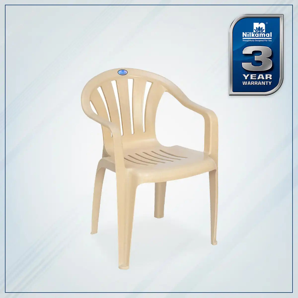 Nilkamal CHR2005 Plastic Arm Chair (Marble Beige)