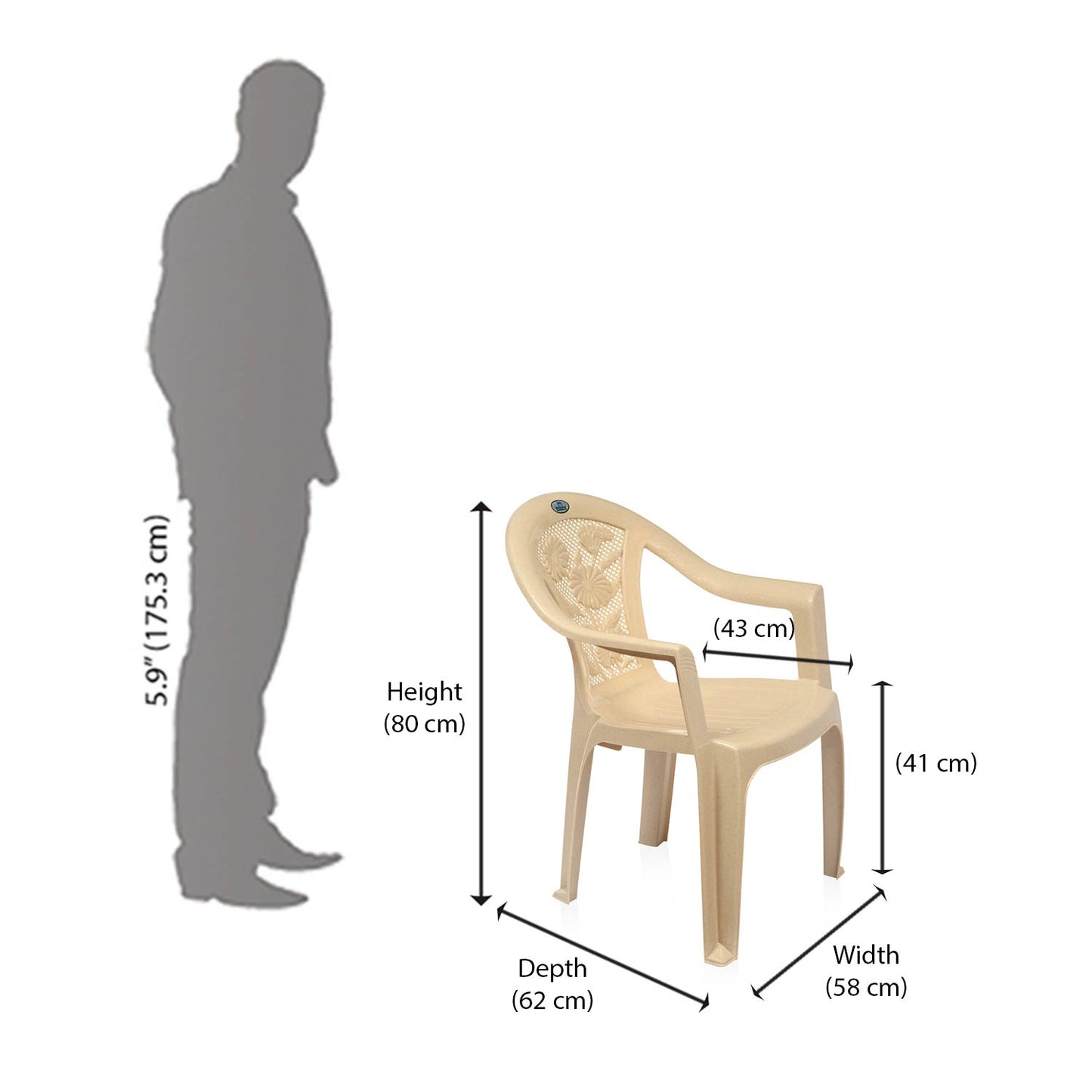 Nilkamal CHR2060 Plastic Arm Chair