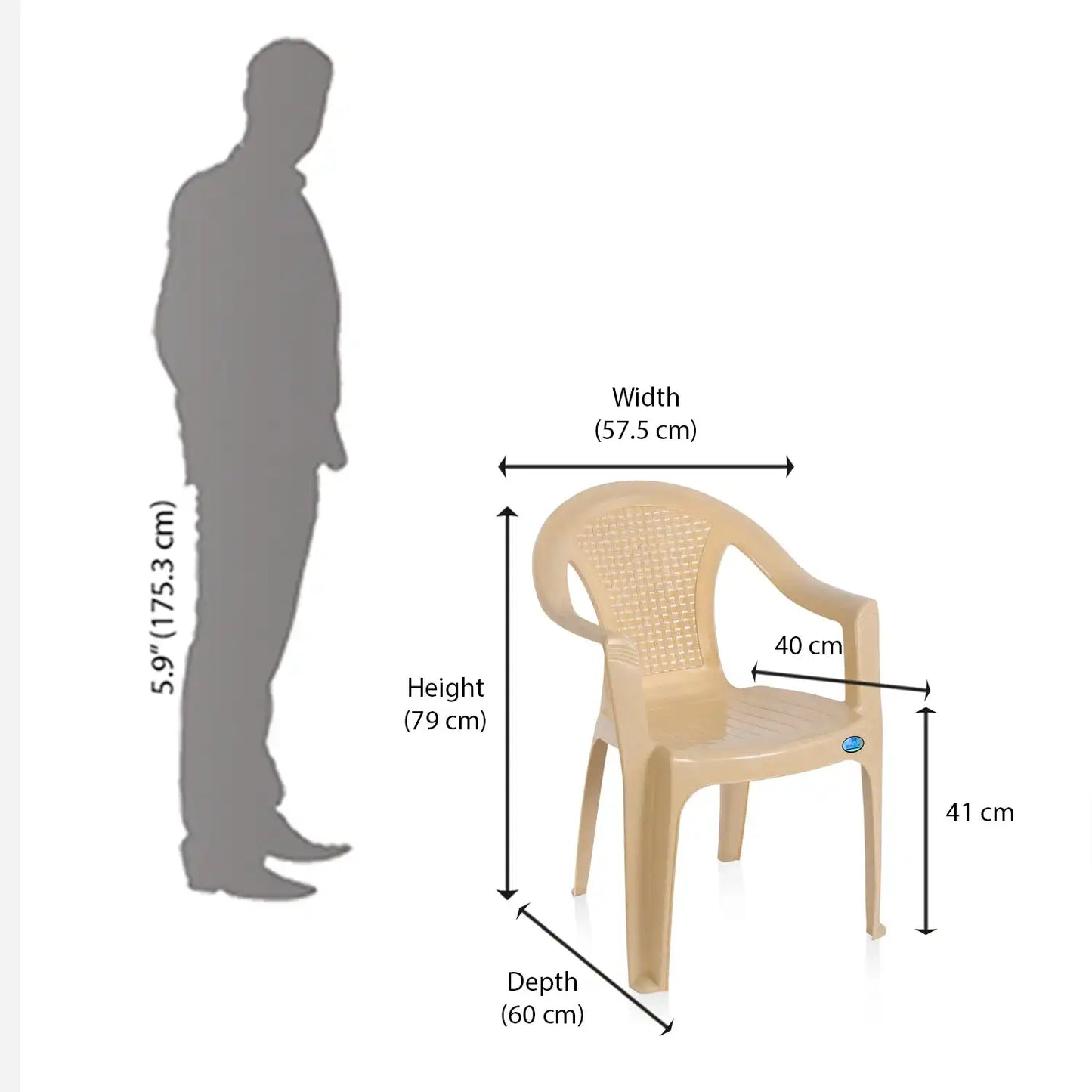 Nilkamal CHR2061 Plastic Arm Chair