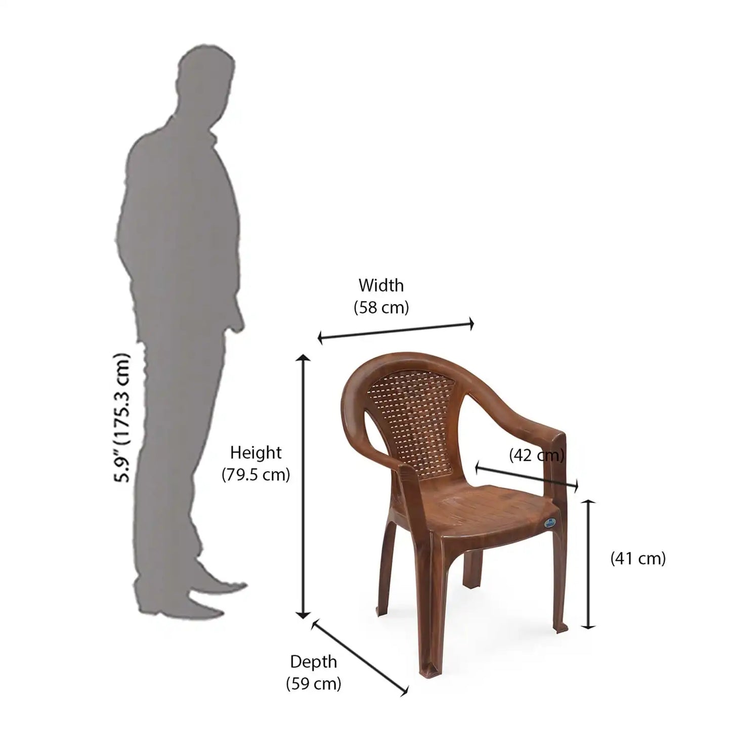 Nilkamal CHR2061 Plastic Arm Chair