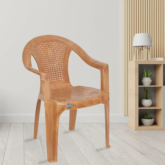Nilkamal CHR2061 Plastic Arm Chair (Pear Wood)