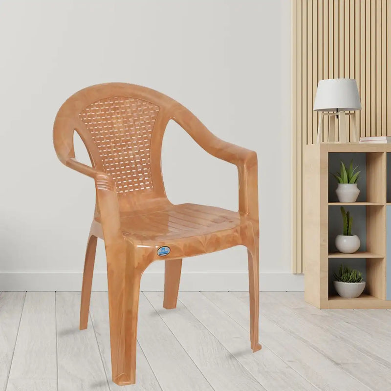 Nilkamal CHR2061 Plastic Arm Chair (Pear Wood)