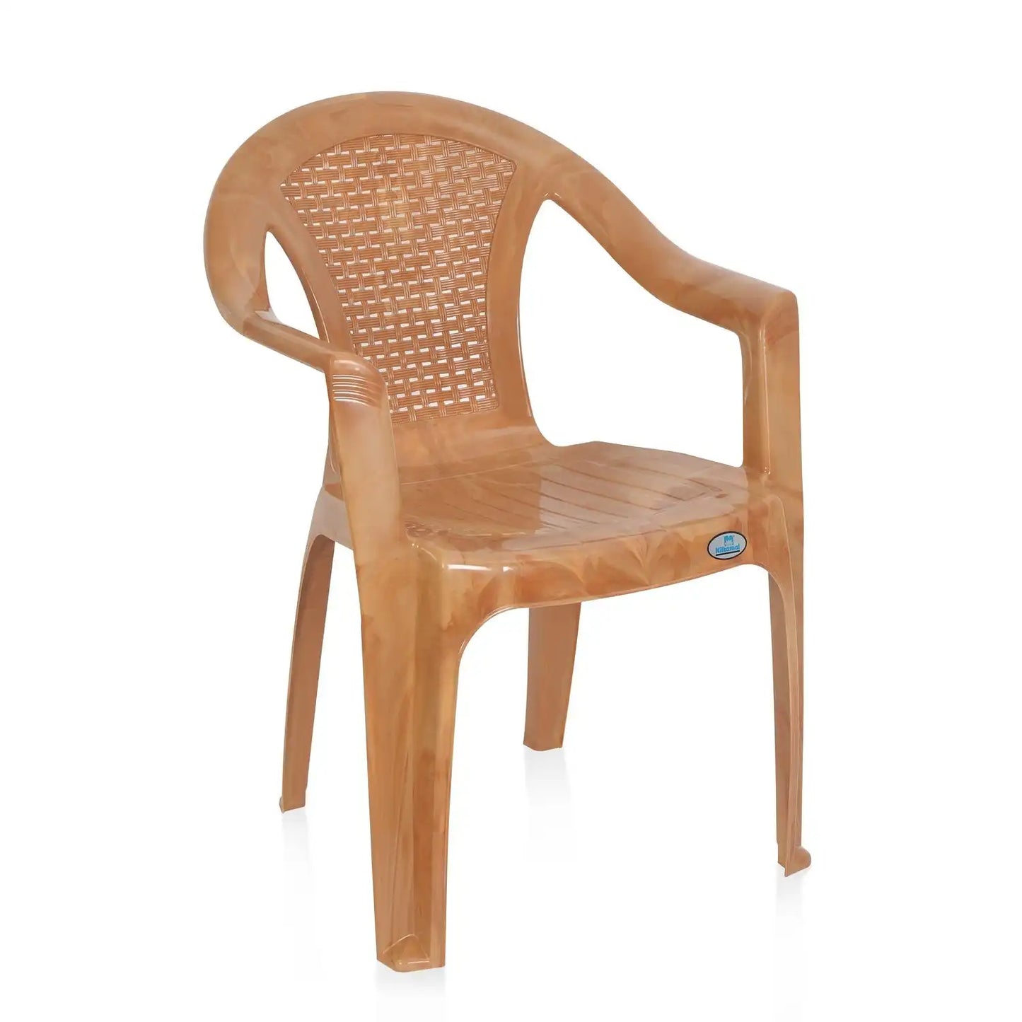Nilkamal CHR2061 Plastic Arm Chair (Pear Wood)