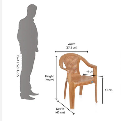 Nilkamal CHR2061 Plastic Arm Chair (Pear Wood)