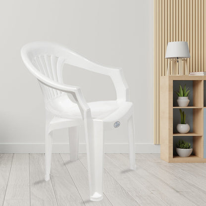 Nilkamal CHR2101 Plastic Arm Chair (Milky White)