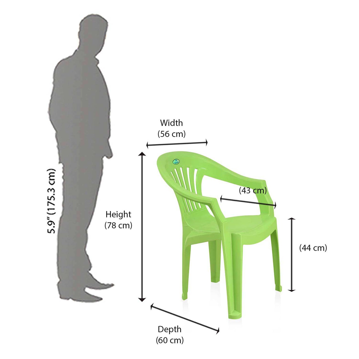 Nilkamal CHR2101 Plastic Arm Chair