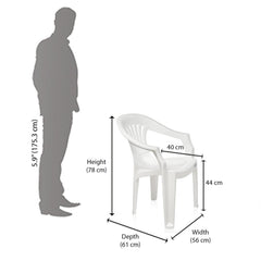 Nilkamal CHR2101 Plastic Arm Chair (Milky White)