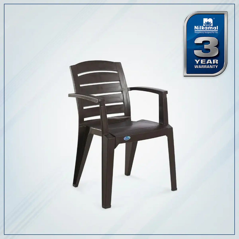 Nilkamal CHR2135 Plastic Arm Chair (Weather Brown)