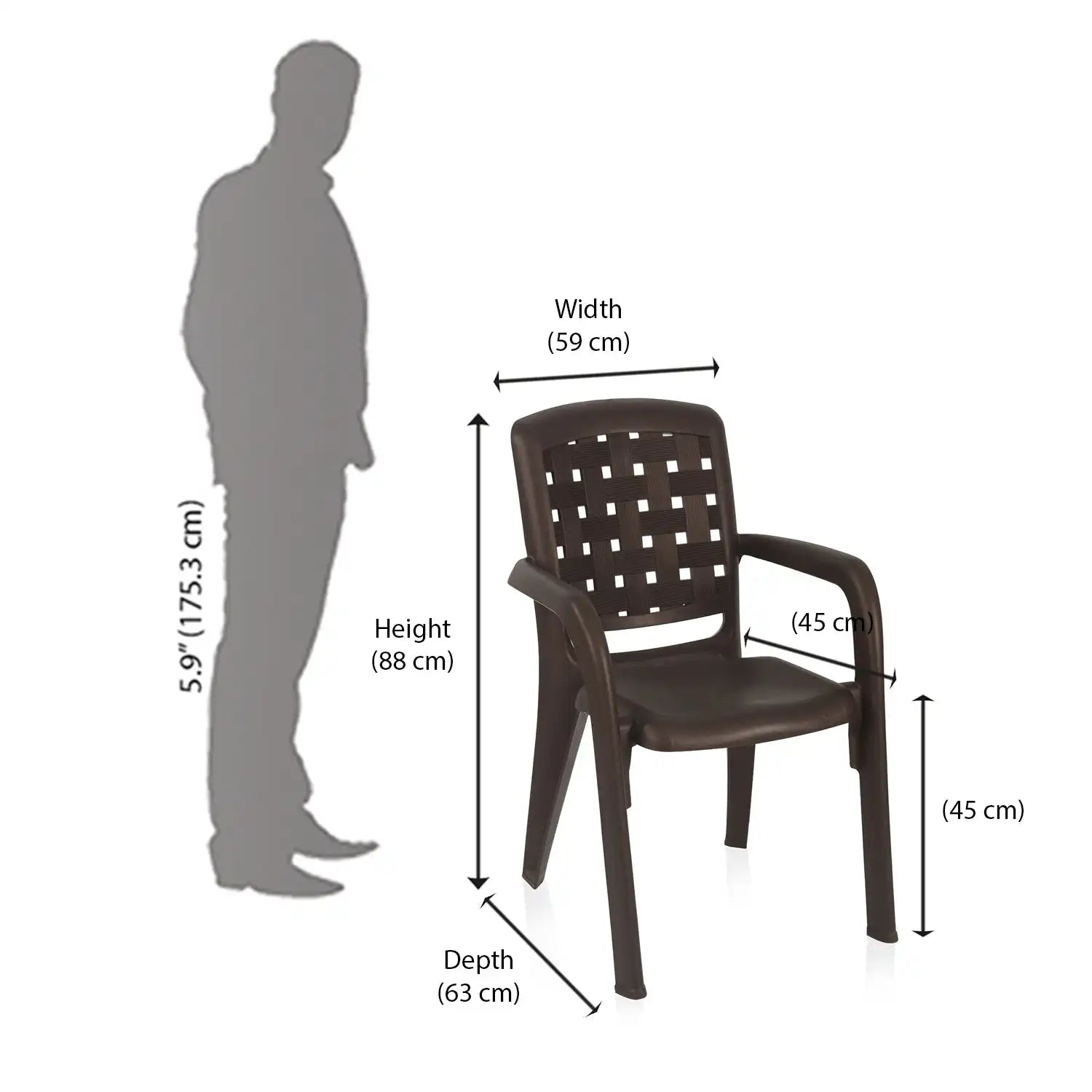 Nilkamal CHR2146 Plastic Arm Chair