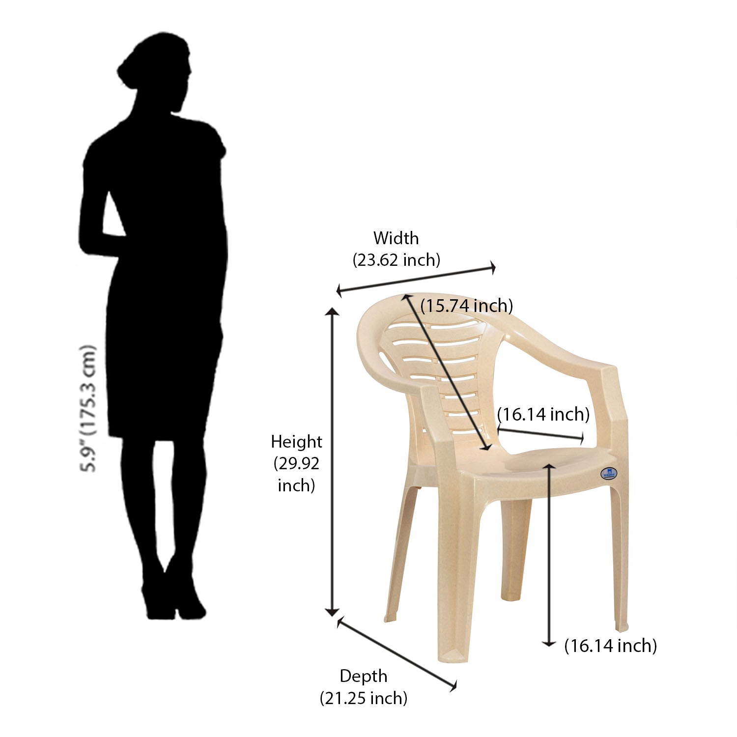 Nilkamal CHR2155 Plastic Arm Chair