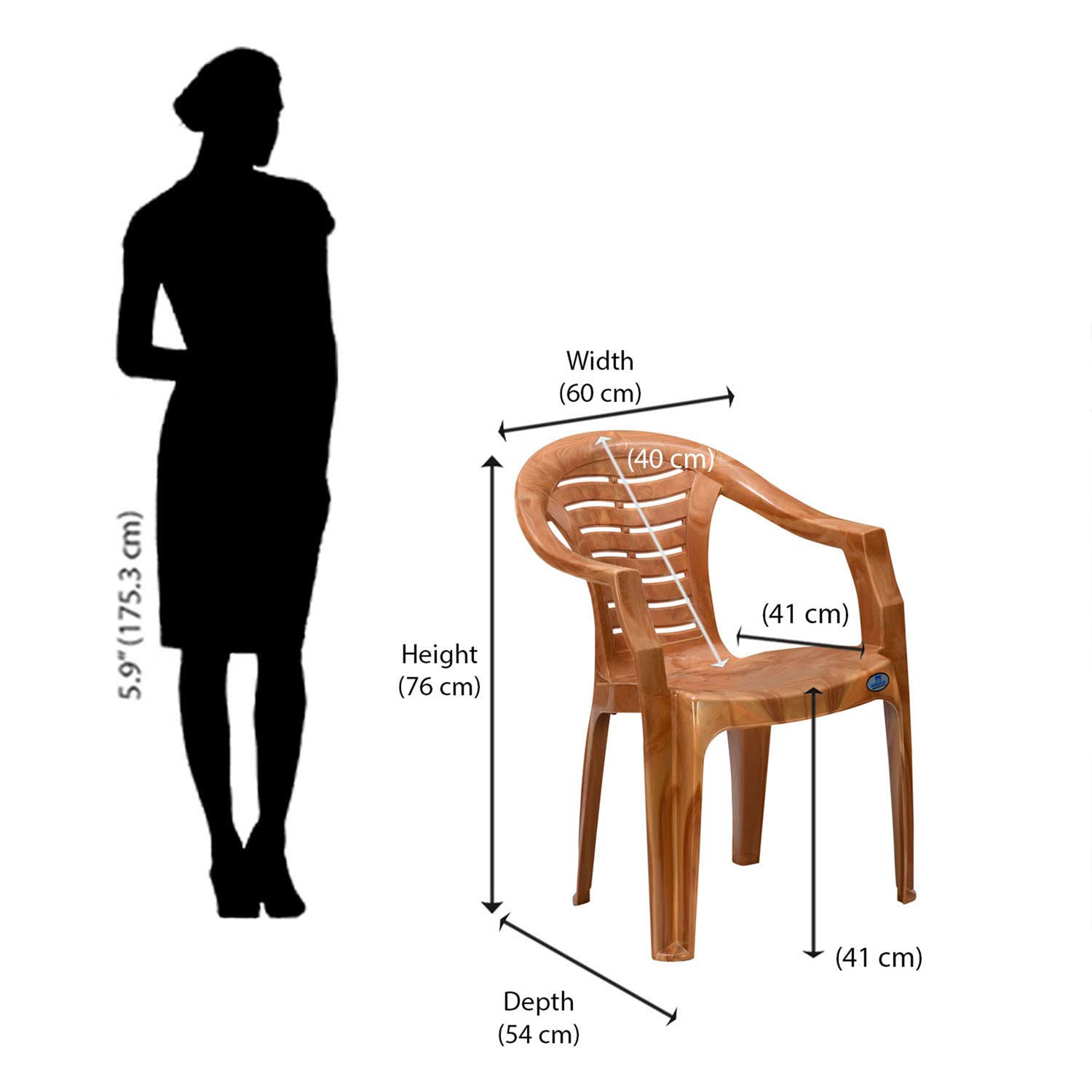 Nilkamal CHR2155 Plastic Arm Chair
