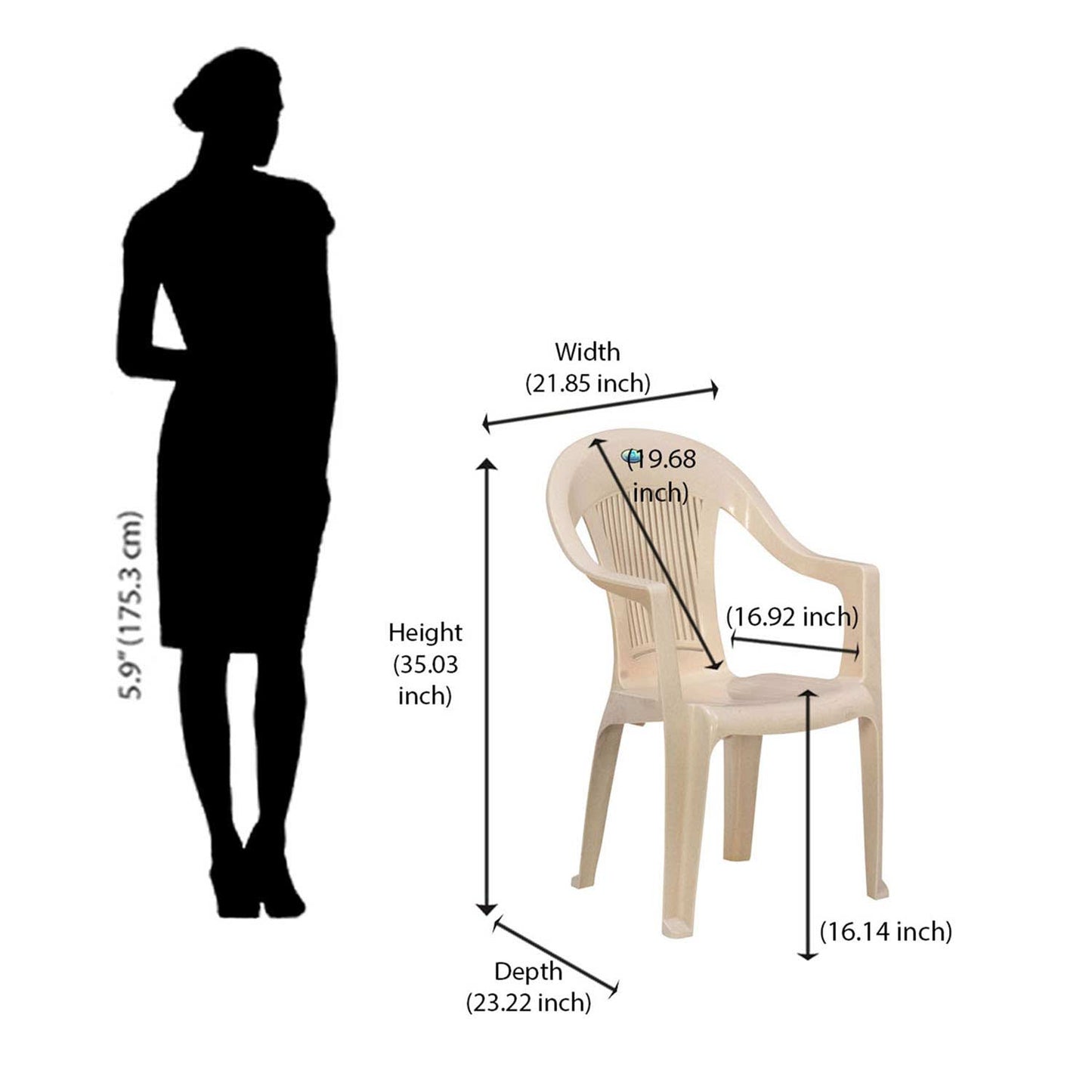 Nilkamal CHR2175 Plastic Arm Chair