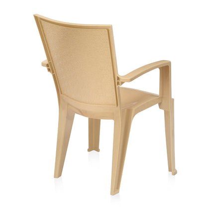 Nilkamal CHR2225 Plastic Arm Chair (Marble Beige)
