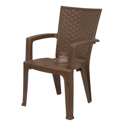 Nilkamal CHR2225 Plastic Arm Chair (Rattan Dark Beige)