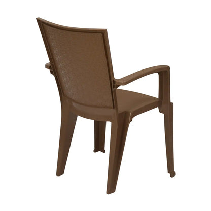 Nilkamal CHR2225 Plastic Arm Chair (Rattan Dark Beige)