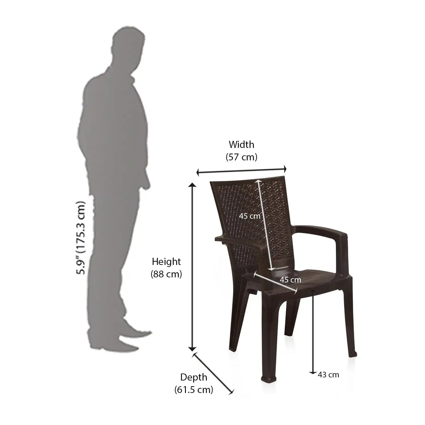 Nilkamal CHR2225 Plastic Arm Chair