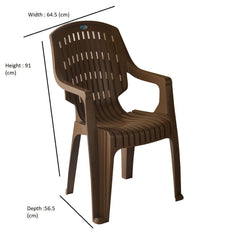 Nilkamal CHR2230 Plastic Arm Chair (Rattan Dark Beige)