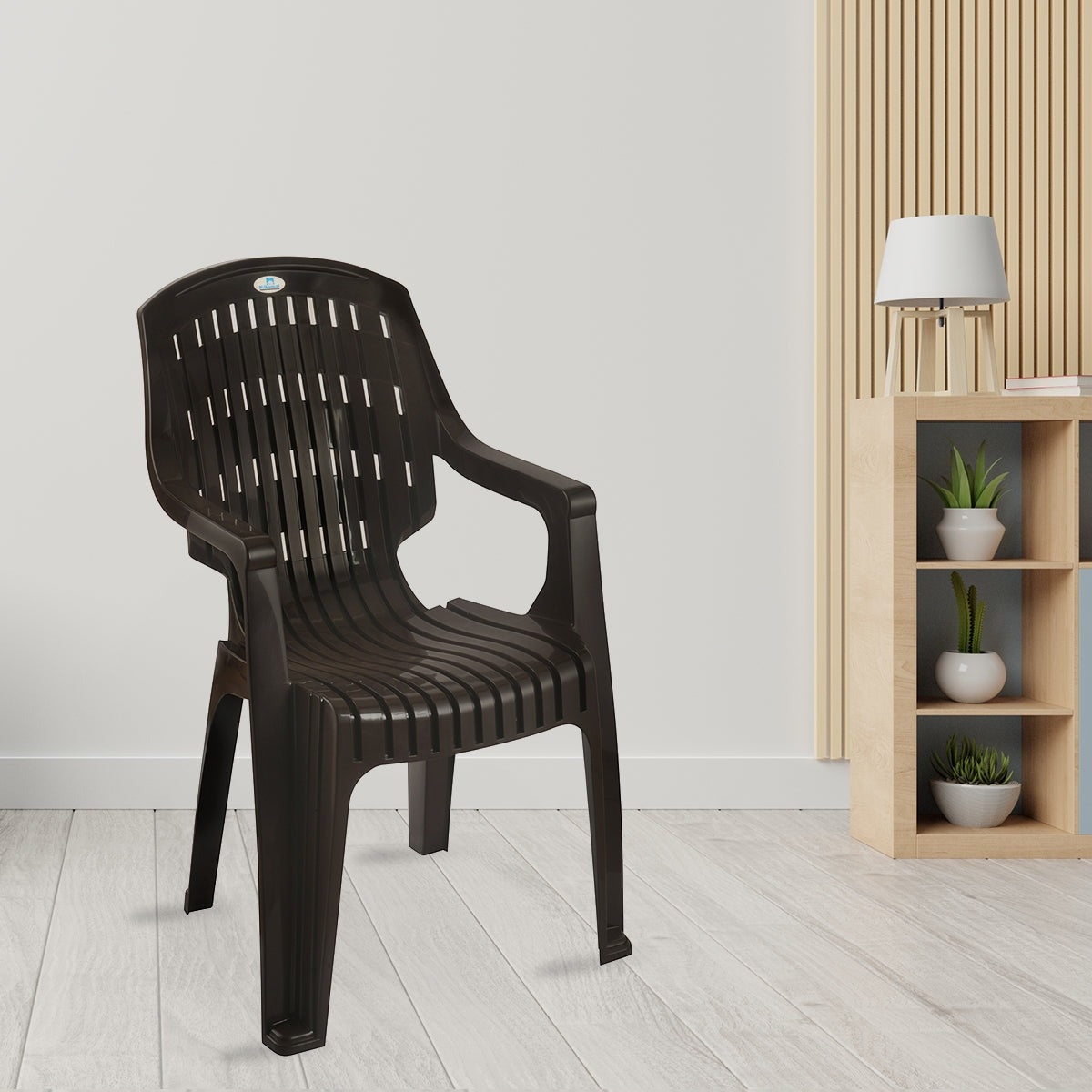 Nilkamal CHR2230 Plastic Arm Chair(Season Rust Brown)