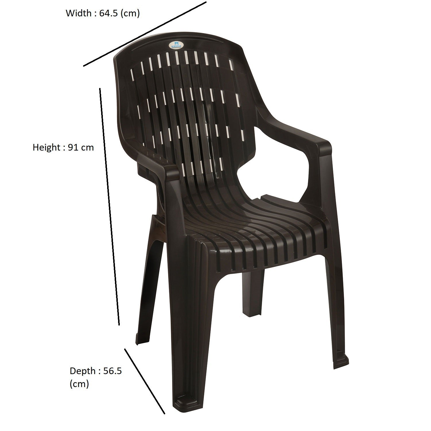 Nilkamal CHR2230 Plastic Arm Chair(Season Rust Brown)
