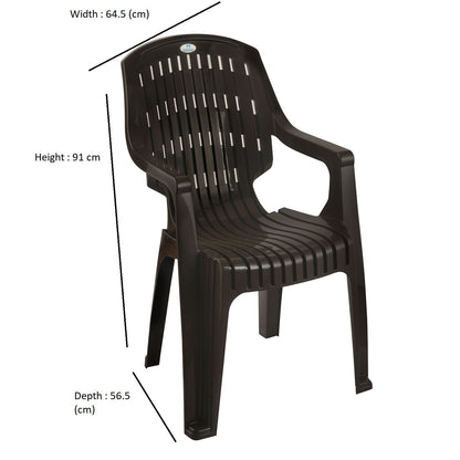 Nilkamal CHR2230 Plastic Arm Chair(Season Rust Brown)