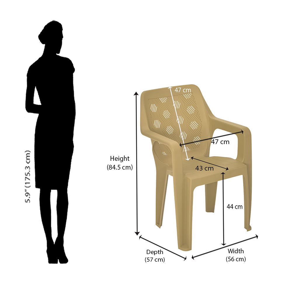 Nilkamal Hexa Plastic Chair with Arm Rest