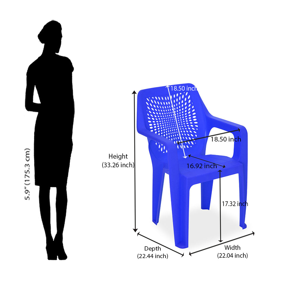 Nilkamal Trendy Plastic Chair with Arm Rest