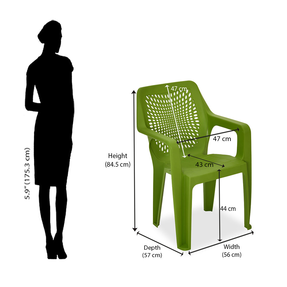Nilkamal Trendy Plastic Chair with Arm Rest
