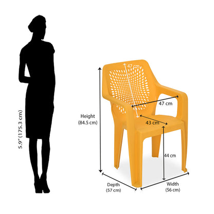 Nilkamal Trendy Plastic Chair with Arm Rest