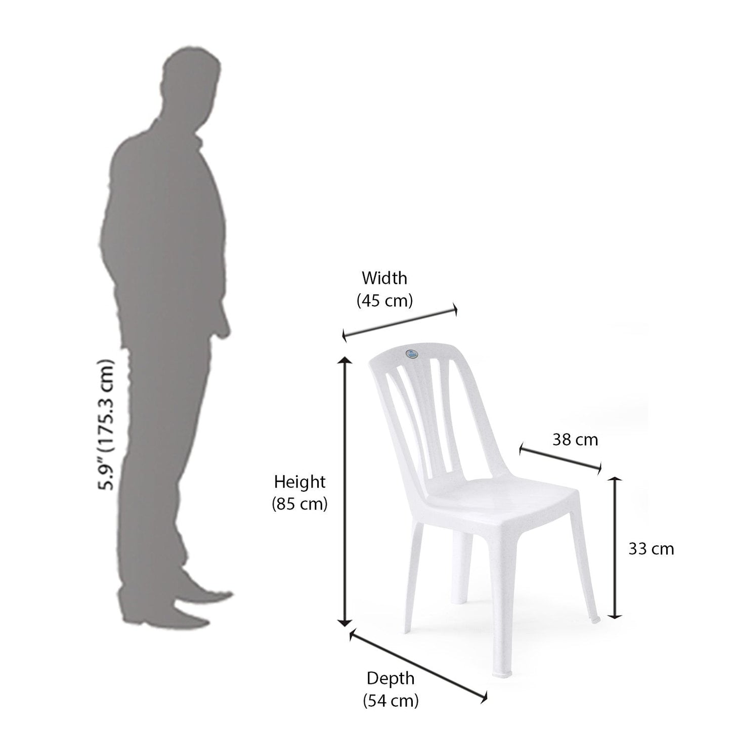 Nilkamal CHR4001 Plastic Armless Chair