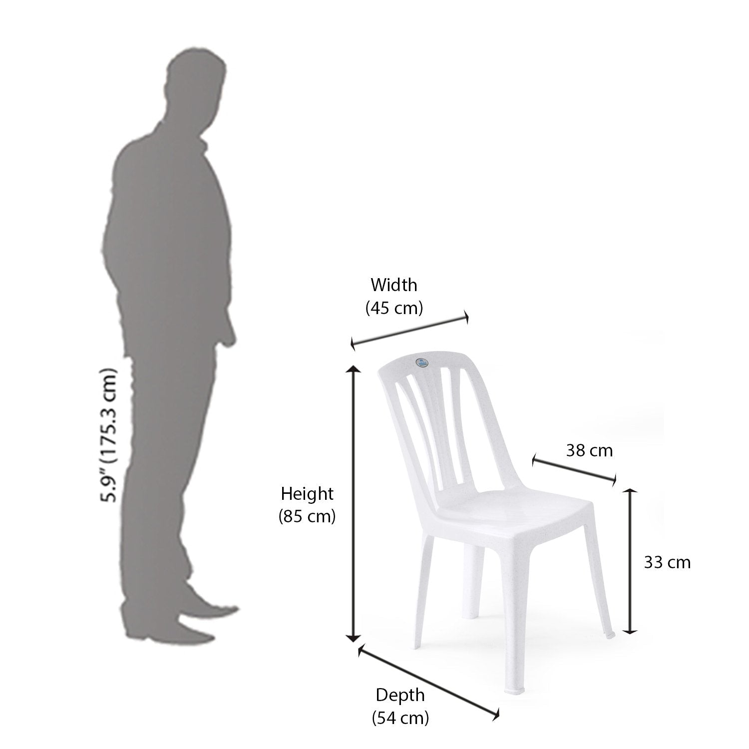 Nilkamal CHR4001 Plastic Armless Chair