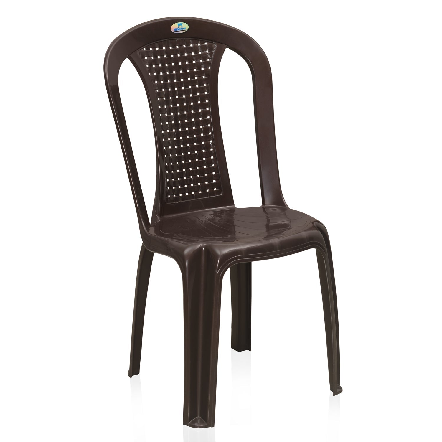 Nilkamal CHR4002 Plastic Armless Chair (Weather Brown)